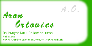 aron orlovics business card