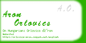 aron orlovics business card